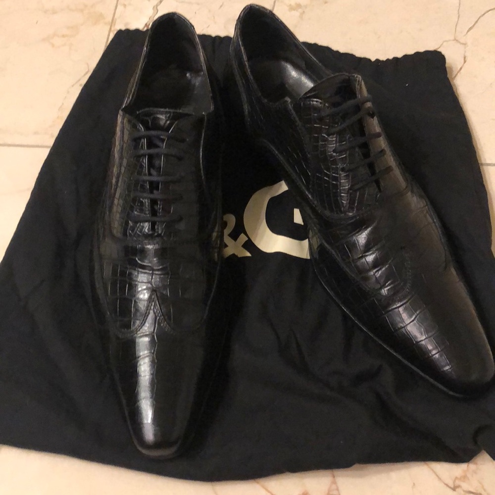Mens Dolce & Gabbana Alligator Embossed Oxford Dress Shoes 9 US Rare NLA $595